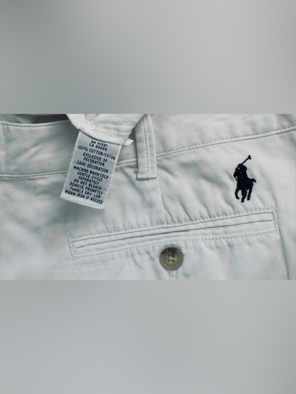 POLO Ralph Lauren White💯%Cotton Shorts wth Signature embroidered navy pony logo - Picture 11 of 11